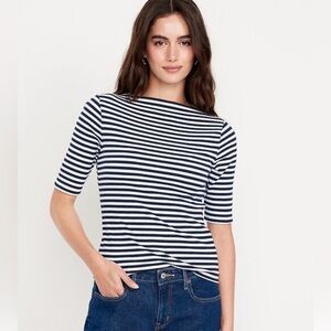 Old Navy Navy/White Striped Women's Top